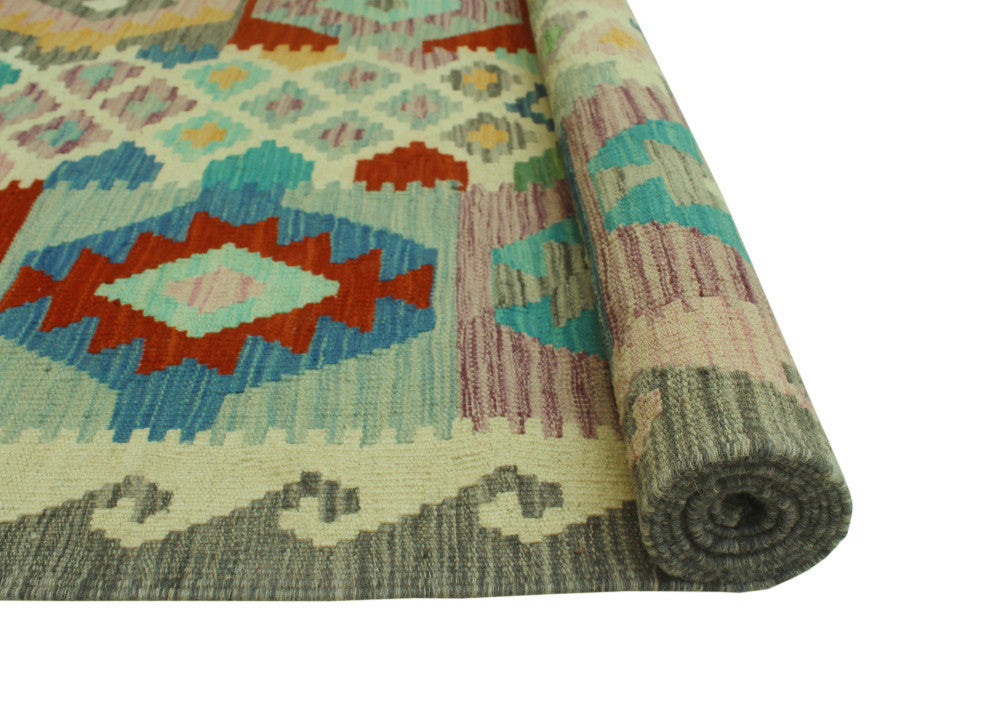 Sangat Kilim Aarif Ivory/Gray Rug, 8'5x11'3