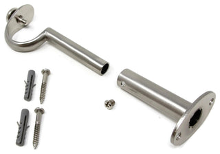 Adjustable Curtain Rod Bracket, 1 1/8"-1 1/4", Brushed Steel, Single