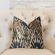 Kaveh Green, Beige and Brown Luxury Throw Pillow, 20"x20"