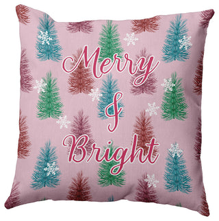 Merry and Bright Accent Pillow, Light Pink, 16"x16"