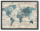 Intriguing Blue Patterned Map on Rustic Design11x14