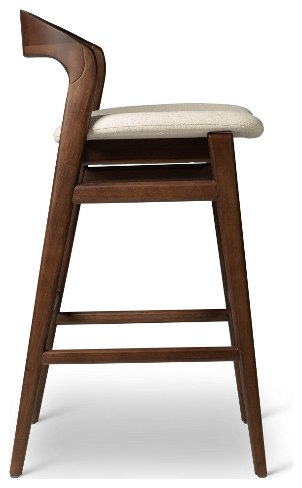Modern Brazilian, Velma, Bar Stool, Nogal/Medley Ivory