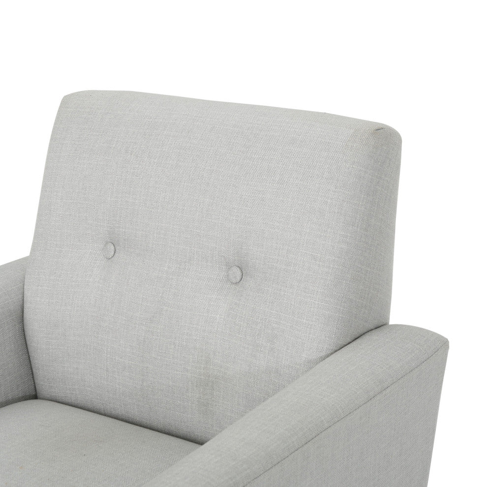 GDF Studio Sierra Mid Century Fabric Club Chair, Light Gray