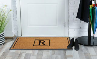 A1HC Hand-Crafted 24"x48" Rubber Coir Double-Single Monogrammed, R