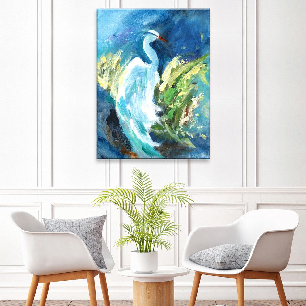 Heron in Color' Ready2HangArt Canvas by Leslie Owens, 16"x20"