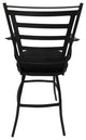 Outdoor Indoor Swivel Bar Stool Counter, Black - Black, 35"