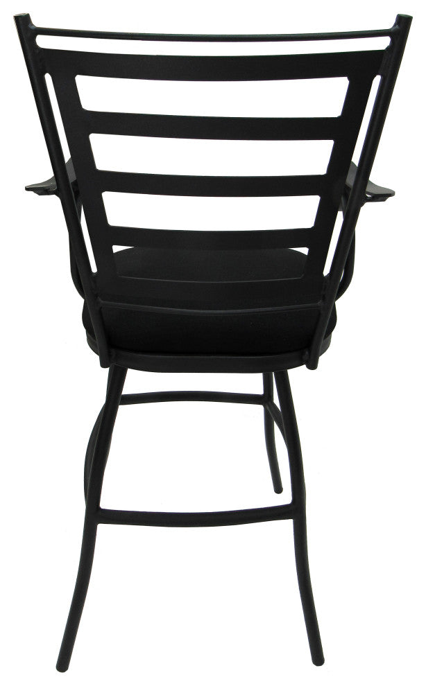 Outdoor Indoor Swivel Bar Stool Counter, Black - Black, 35"