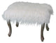 Cortesi Home Harlow Bench Ottoman, White Faux Fur