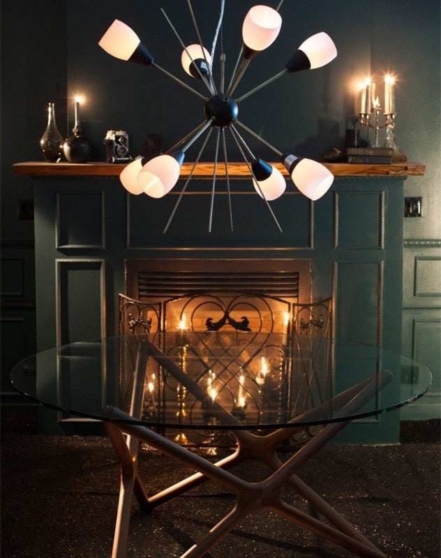 Star 44-Inch Round Dining Table With Glass Top