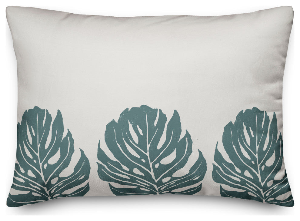 Three Leaf Monstera 14x20 Spun Poly Pillow