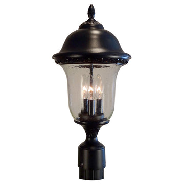 Glenn Aire Medium Post Mount with Seedy Glass, Black