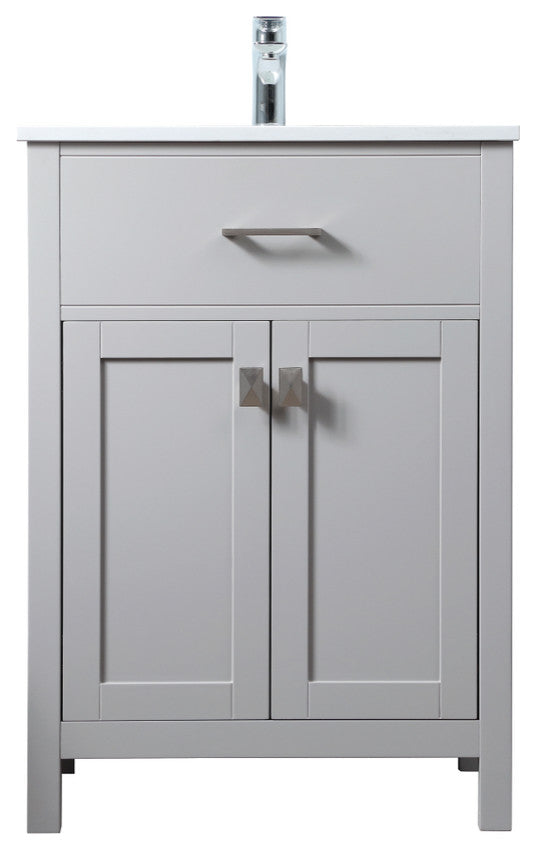 24" SIngle Bathroom Vanity, Grey