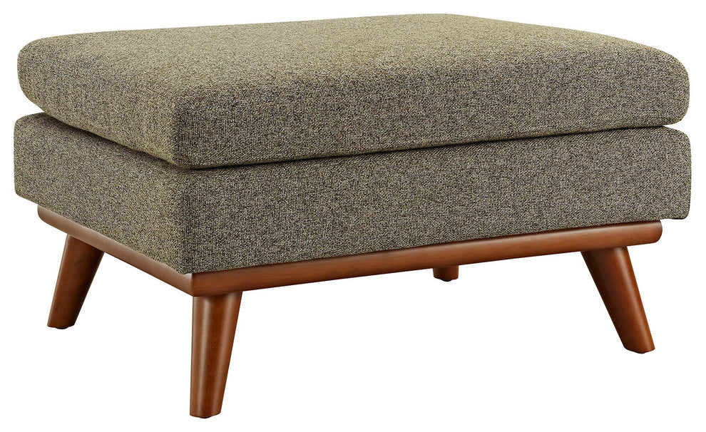 Modern Contemporary Fabric Ottoman , Beige, Fabric