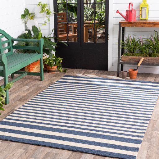 Surya Rain RAI-1155 8'x10' Rug, Navy/Cream