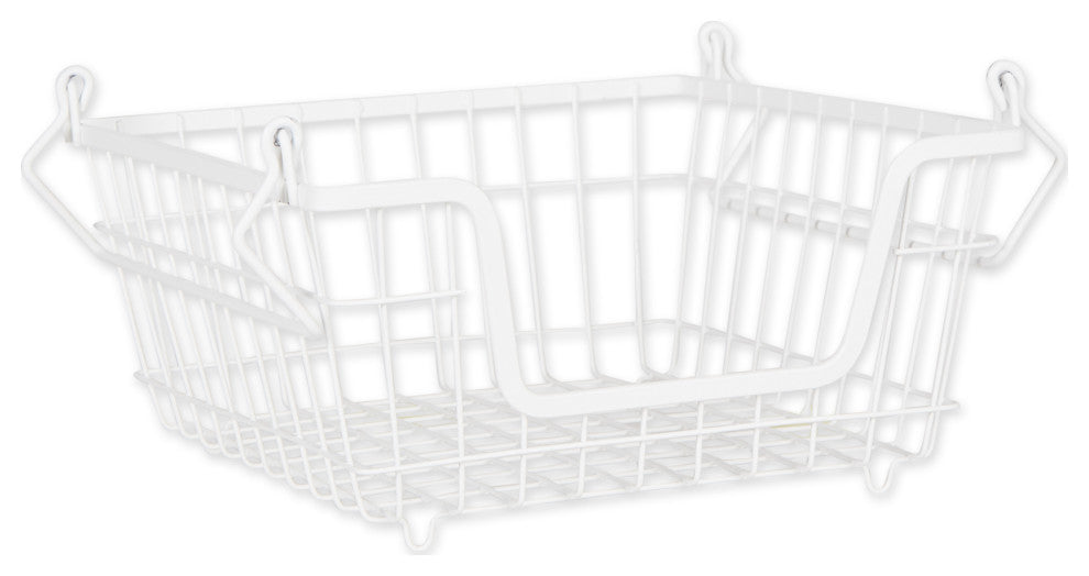 Metal Basket, White Square Small 11x11x6