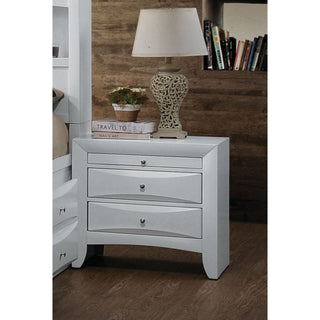 2 Drawers Nightstand, White