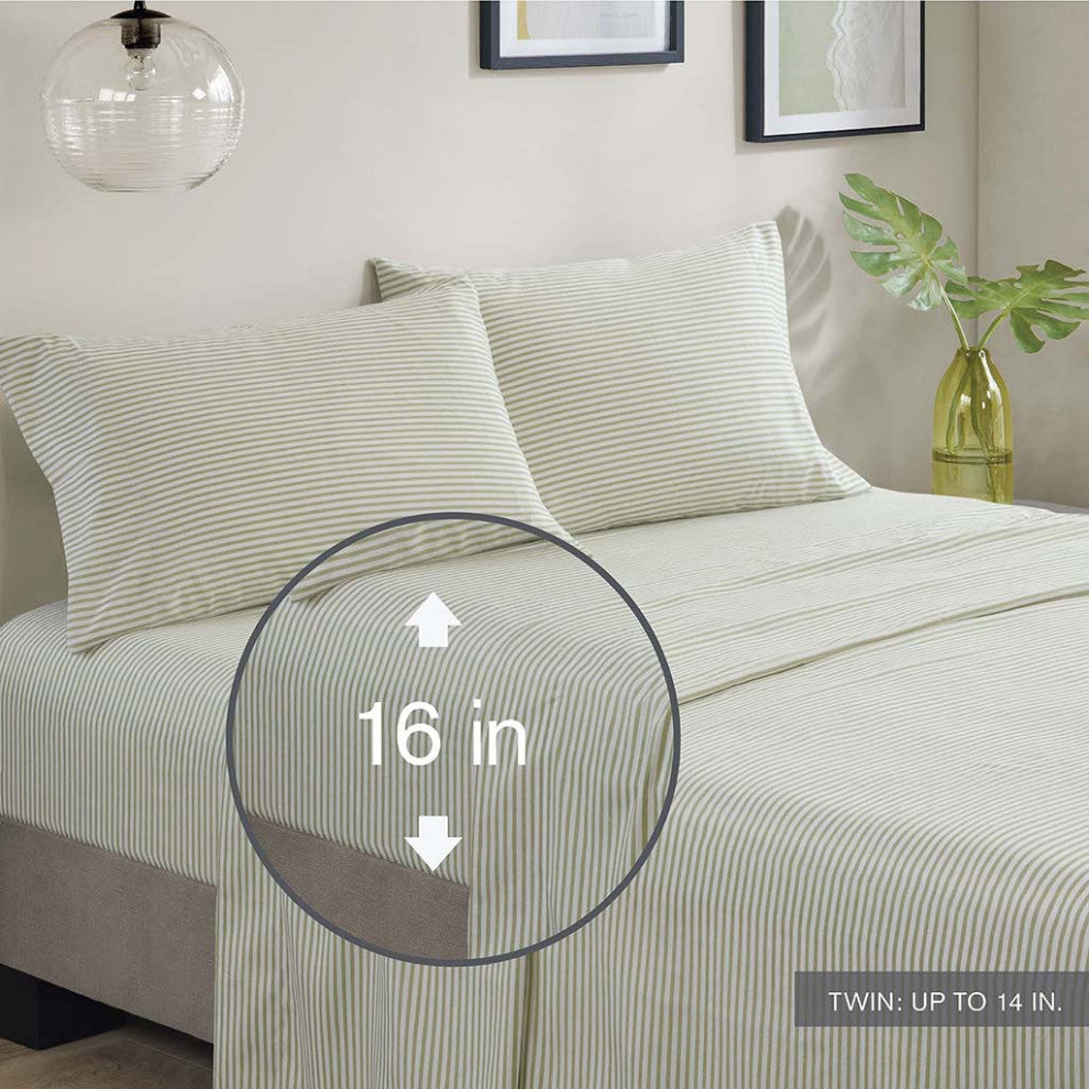 Madison Park Essentials Jaxon Stripe Comforter Set With Bed Sheets