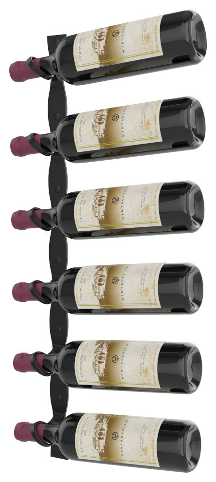 Helix Single 30 (minimalist wall mounted metal wine rack kit), Matte Black, Right Facing Bottle