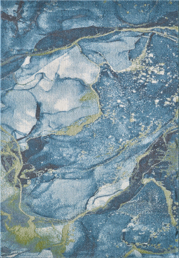 5"x8" Blue Sage Abstract Stone Modern Area Rug