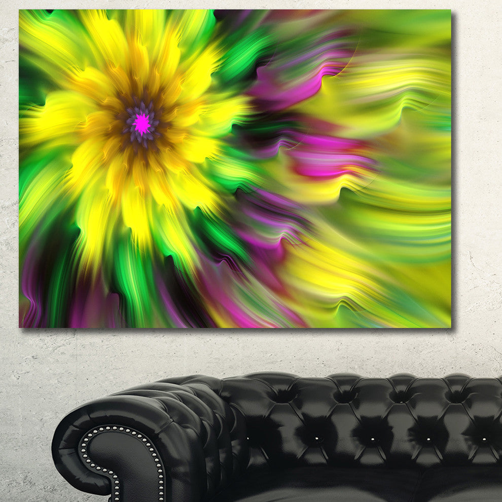 Dance of Yellow Exotic Flower, Large Floral Canvas Art Print, 60x40