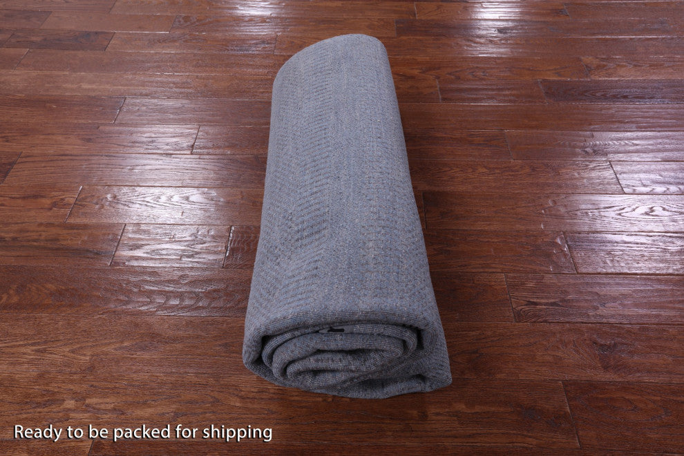 6' 0" X 8' 11" Savannah Grass Wool and Silk Handmade Rug Q11414