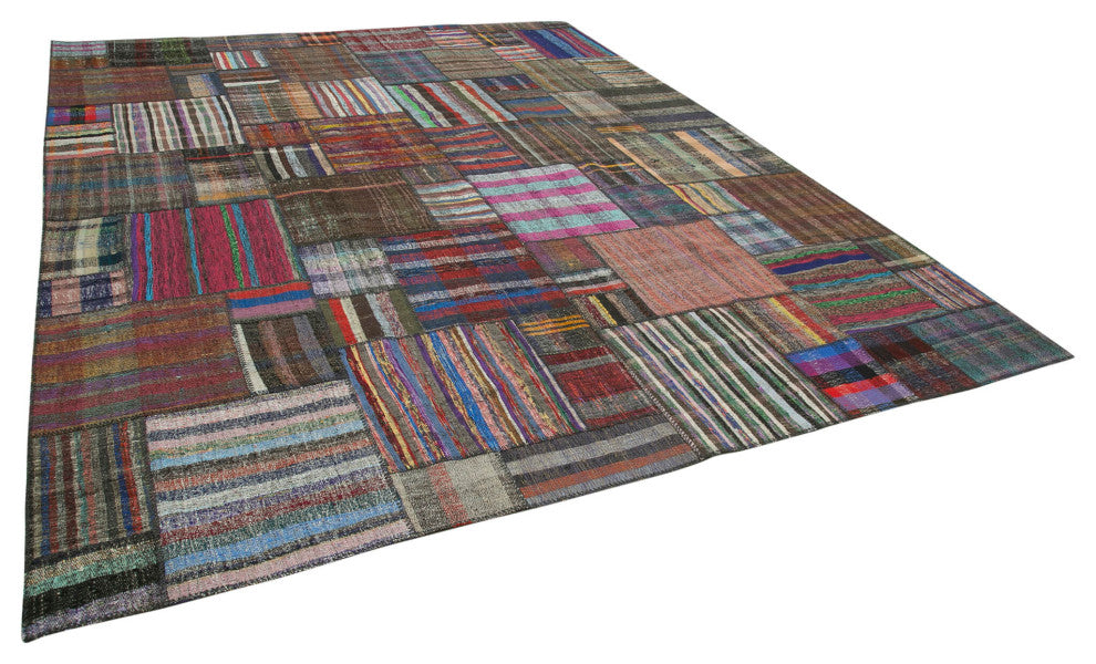 Rug N Carpet - Handmade Oriental 10' 9'' x 13' 3'' Tribal Patchwork Kilim Rug
