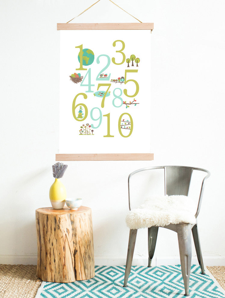 Nature Themed Number 11x14 Children's Wall Art Print