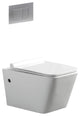 In-Wall Toilet Set, 2"x6" Carrier and Tank, Chrome Square Actuators