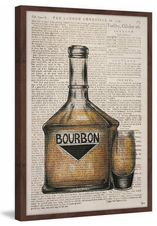 "Bourbon Poured" Framed Painting Print, 16"x24"
