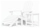 vidaxL Patio Adirondack Chair With Footstool and Table HDPE White