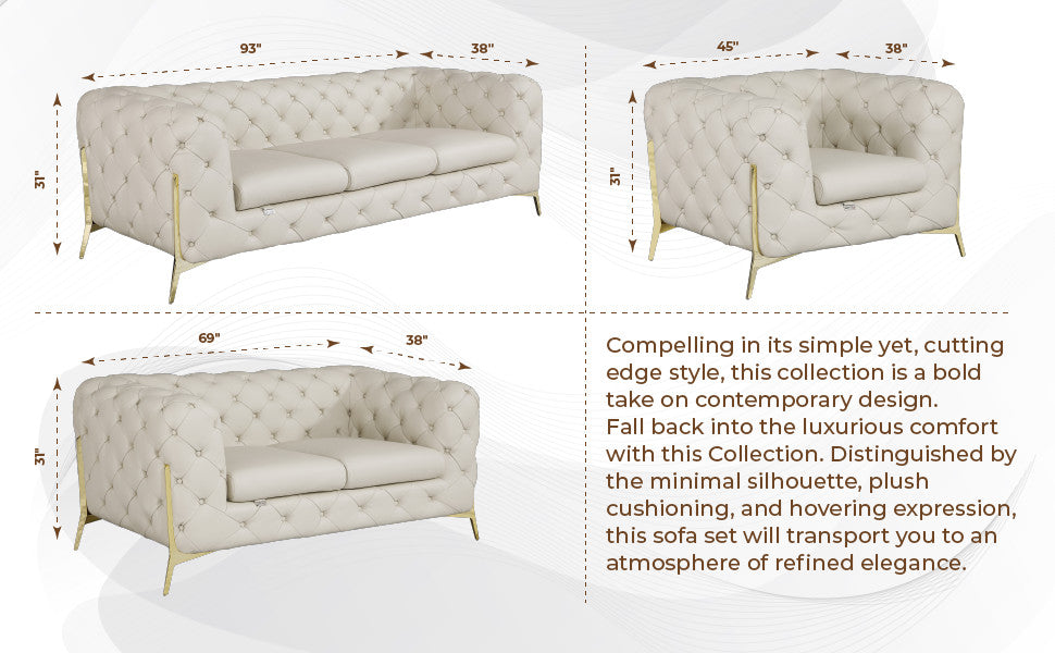Angelica Italian Leather Sofa