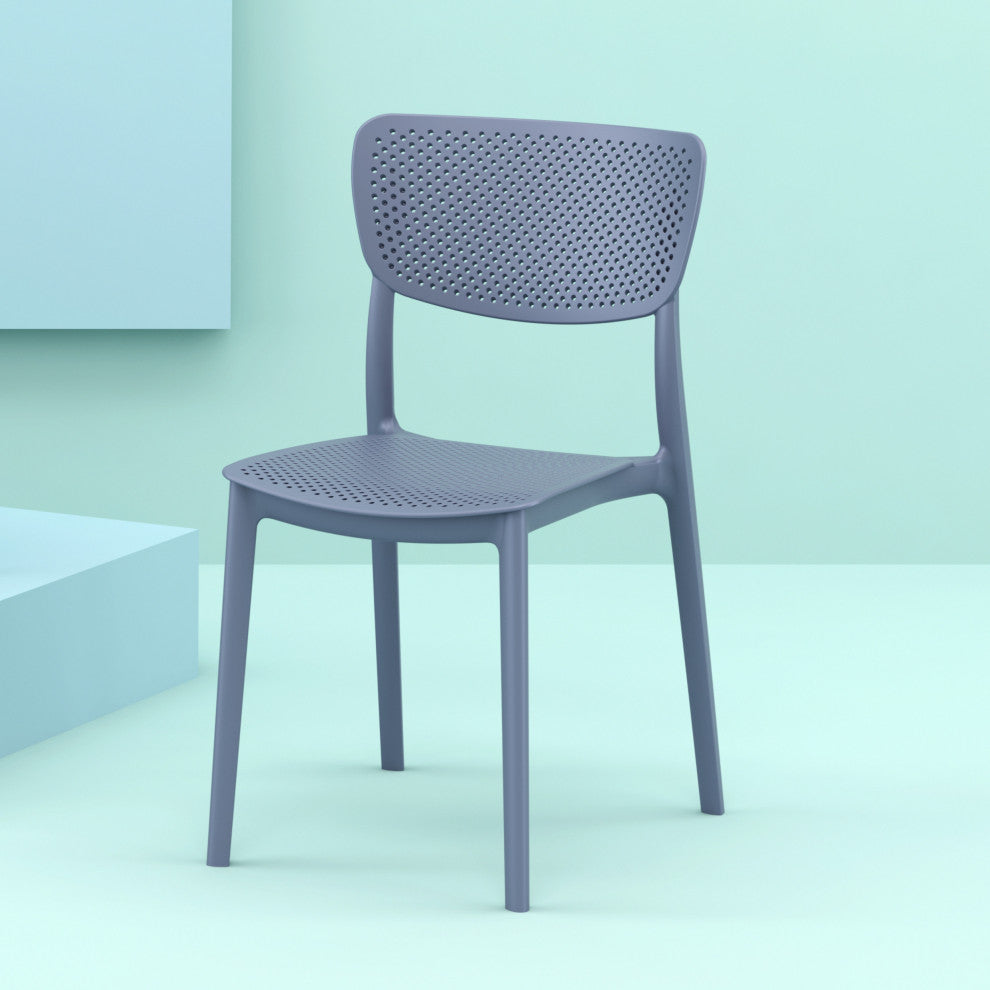 Lucy Outdoor Dining Chair, Set of 2, Dark Gray