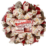 It's A Marshmallow World, The Winter Handmade Deco Mesh Wreath