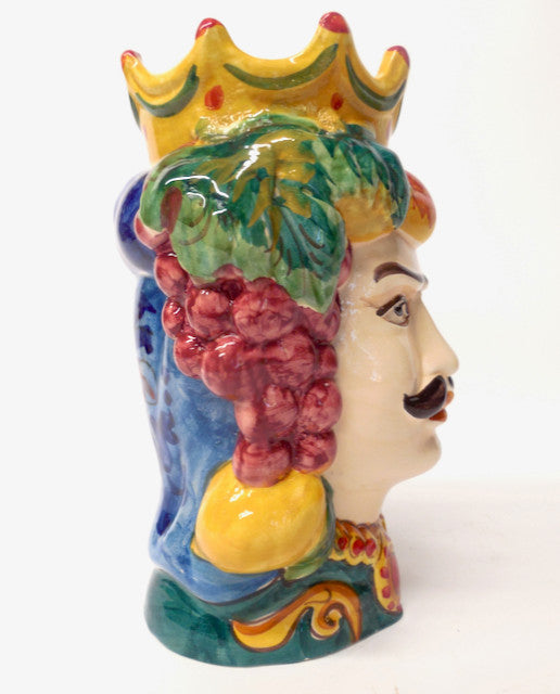 Sicilian Ceramiche Artistiche La Giara 9.5"� Signore e Signora Head Vase Pair