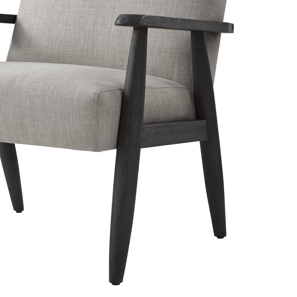 Rustic Manor Gian Armchair Upholstered, Gray and Black Linen