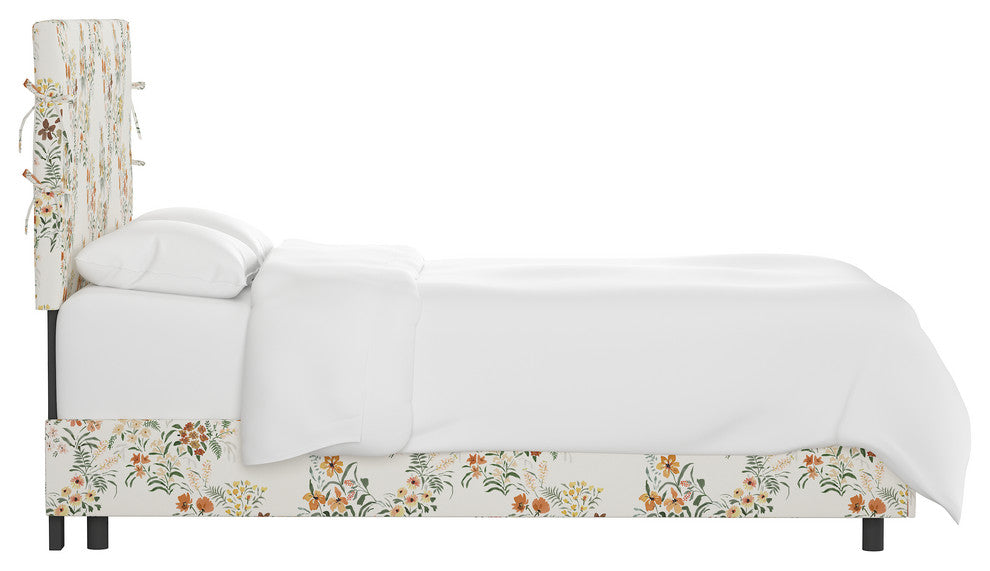 Bern King Slipcover Bed With Ties, Lucinda Floral Harvest