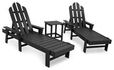 POLYWOOD Long Island Chaise 3-Piece Set, Black