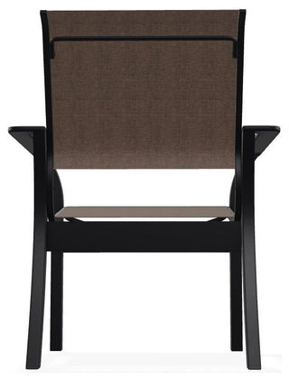 Leeward Sling Stackable Outdoor Dining Chair, Mocha/Black
