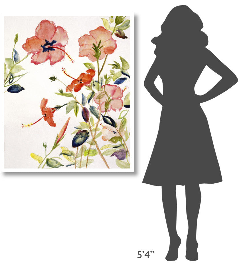 "Hibiscus Flowerpiece" Digital Paper Print by Sir Roy Calne, 35"x42"