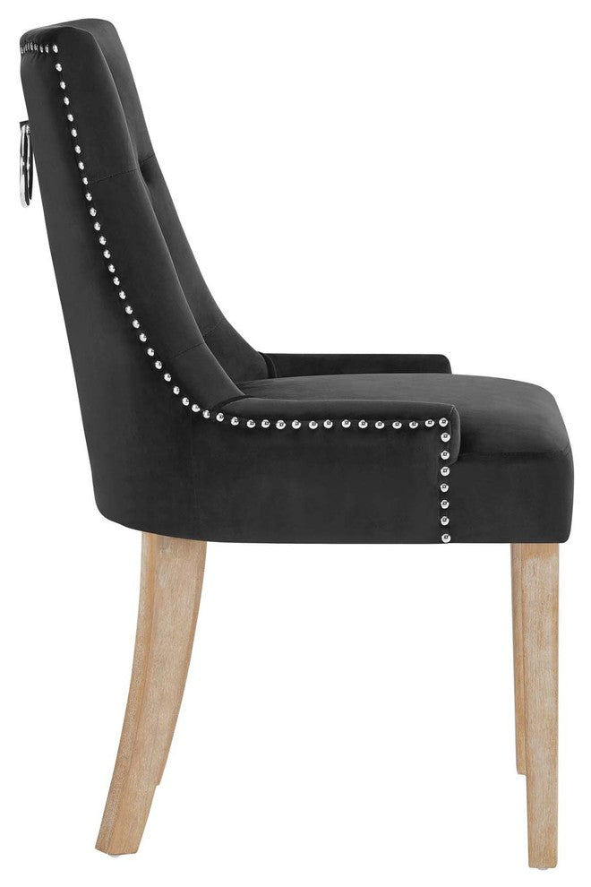 Pose Dining Chairs Velvet, Set of 2, Black