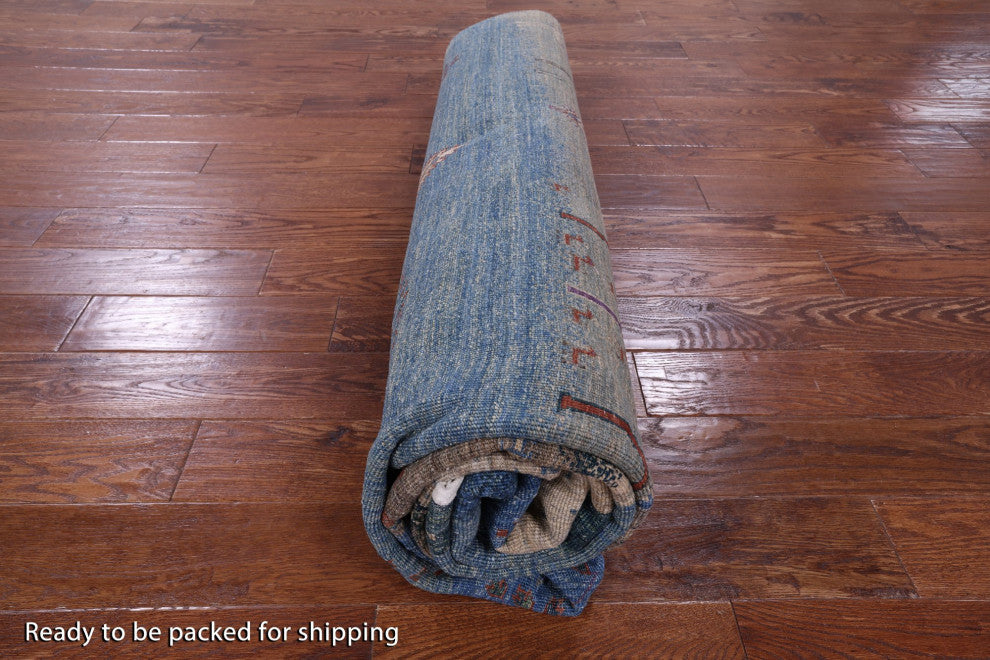 Hand Knotted Tribal Persian Gabbeh Wool Rug 8' 3" X 9' 9" Q9685