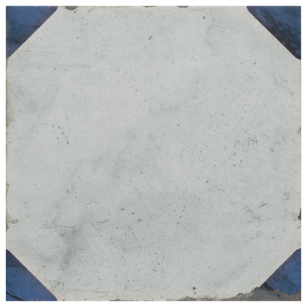 Renaissance Deco Indigo Corner Porcelain Floor and Wall Tile