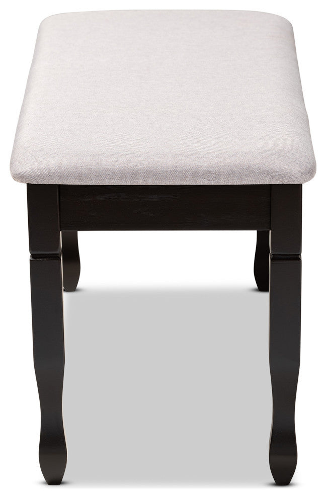 Carlisle Contemporary Dining Bench, Gray/Dark Brown
