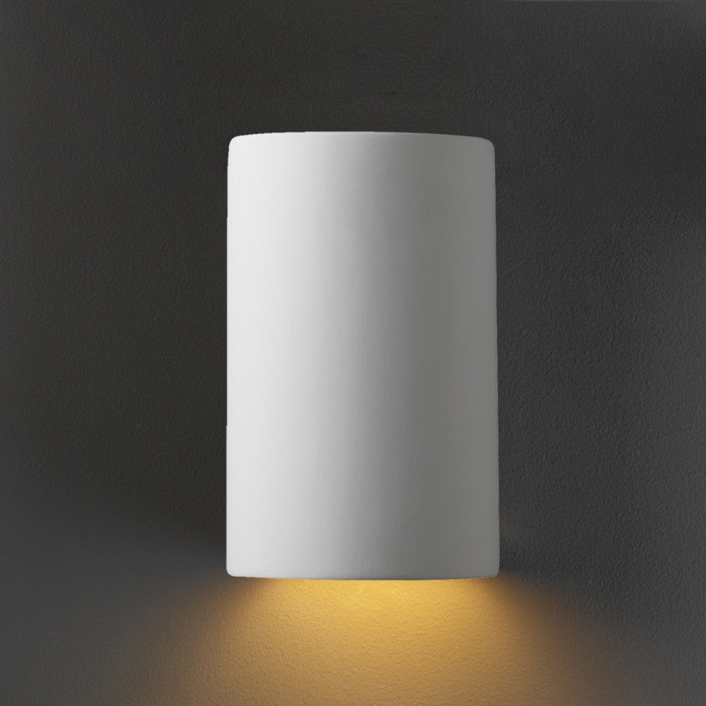 Ambiance Small Cylinder, Outdoor Closed Top Wall Sconce, Bisque, Dedicated LED