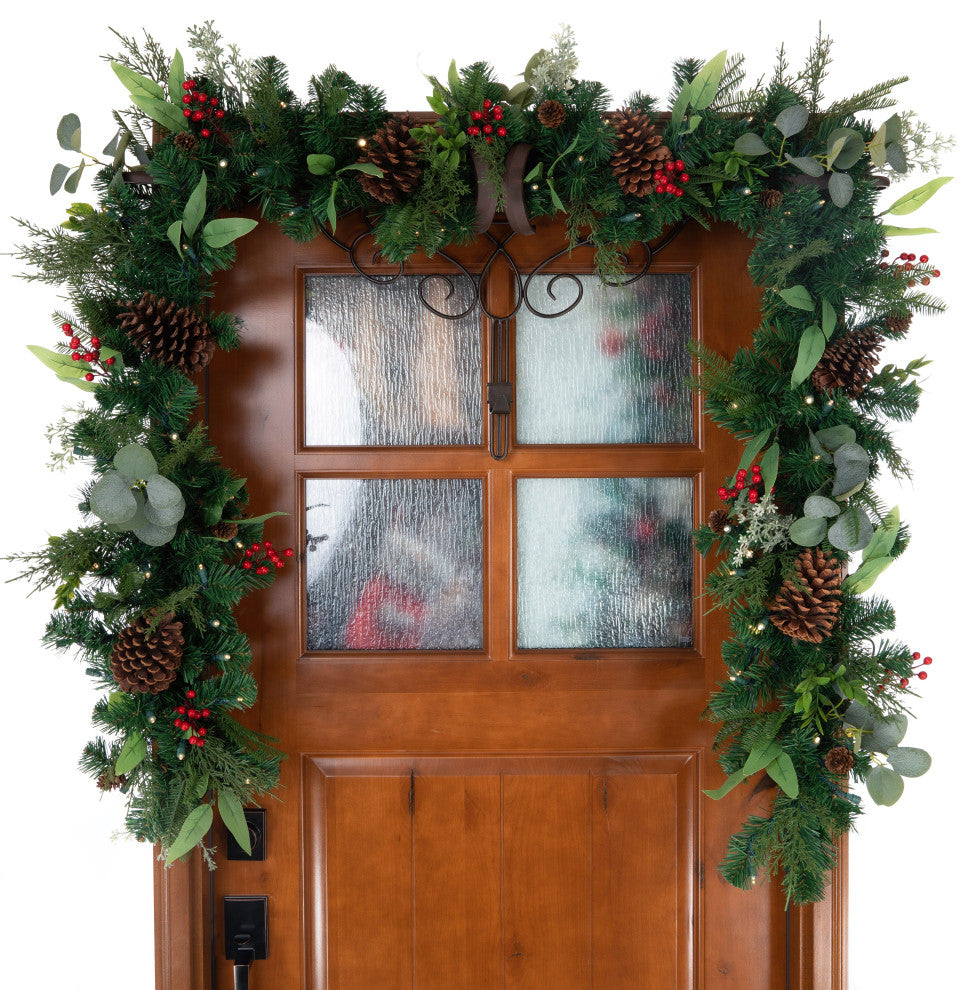 9' Artificial Christmas Garland with Lights, Christmas Woods