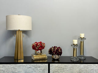 Red and Burgundy Hydrangea Holiday Arrangement Bundle