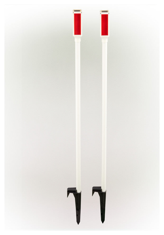 43"H Driveway Markers with Solar-Powered Red LED Lights - Set of 2
