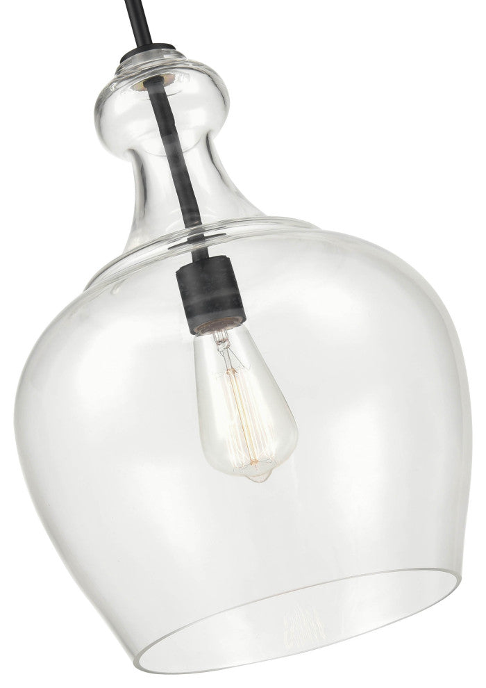 1 Light 12 in. Matte Black Pendant