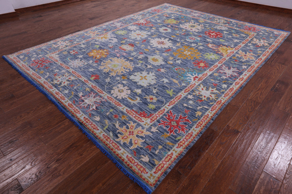 9' 0" X 11' 10" Turkish Oushak Handmade Wool Rug - Q13371