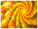 Rotating Yellow Fractal Flower, Floral Canvas Art Print, 40"x30"